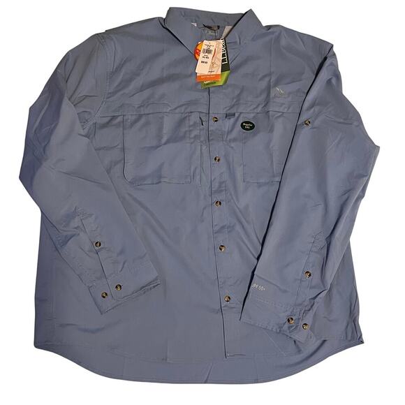 Men's Tropicwear Shirt, Long-Sleeve.  Blue.  NWT  Size XXL - Picture 1 of 7